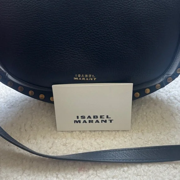 Isabel Marant Dark Blue Shoulder Bag with Gold Accents - Picture 8 of 10